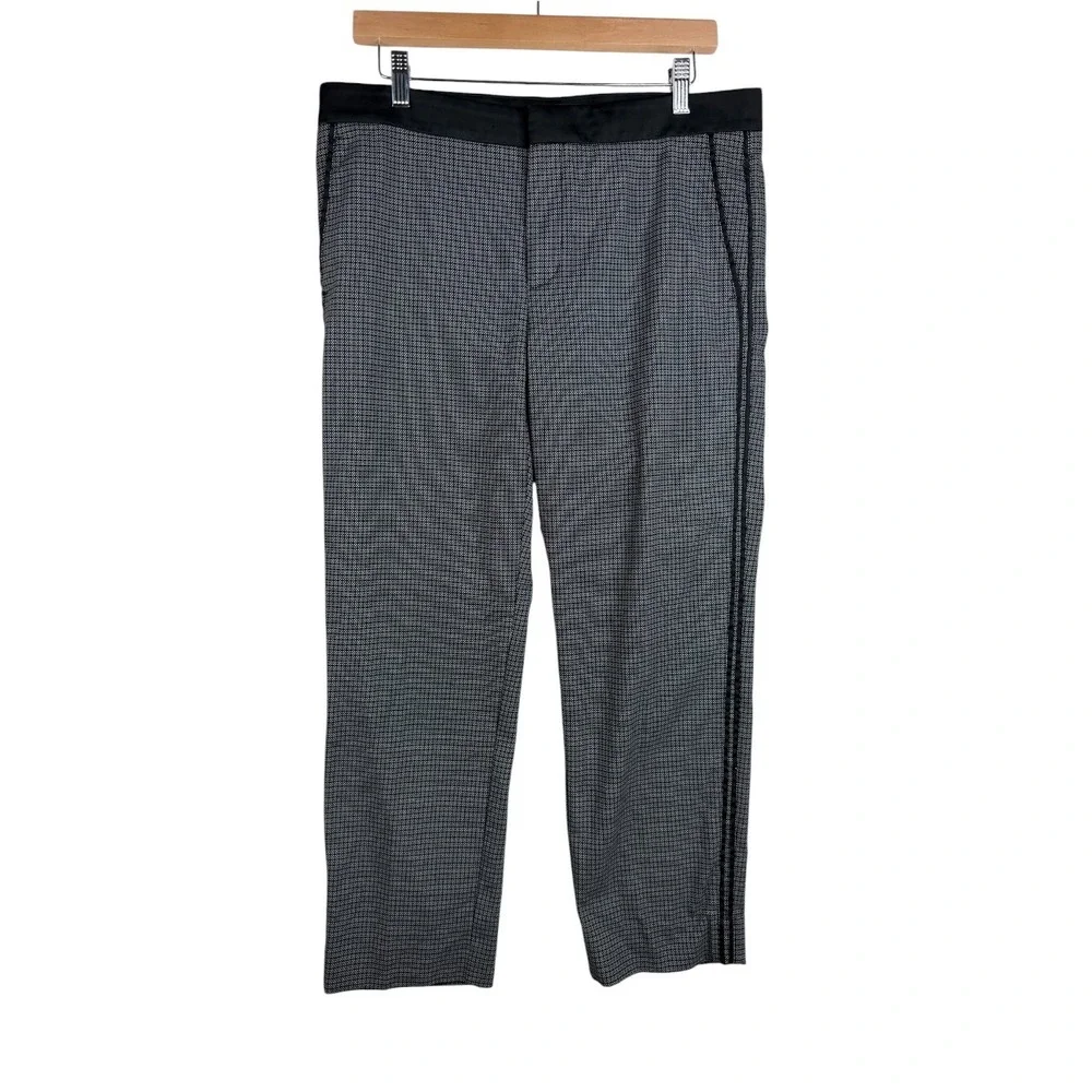 Banana Republic Geometric Print Dress Pants size 10 Short Black/Gray/White